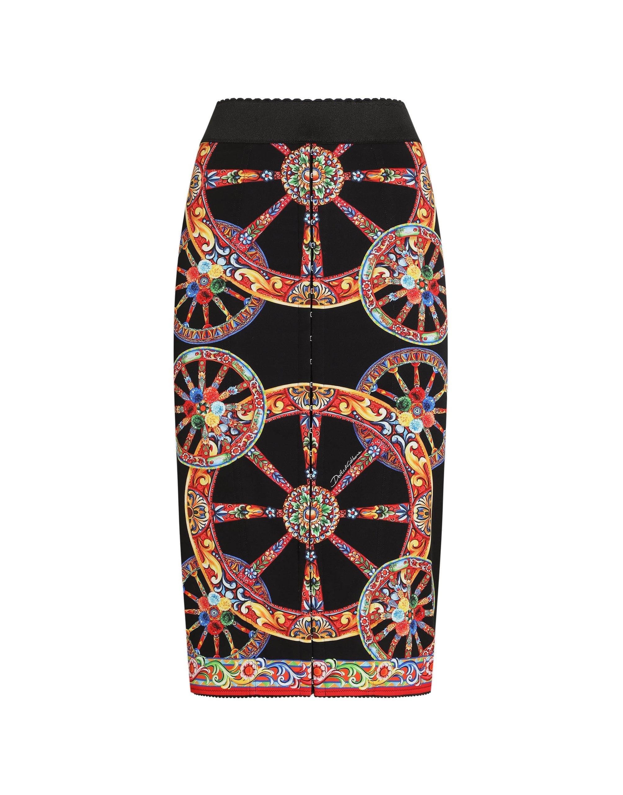 Dolce & Gabbana Carretto-print charmeuse long skirt