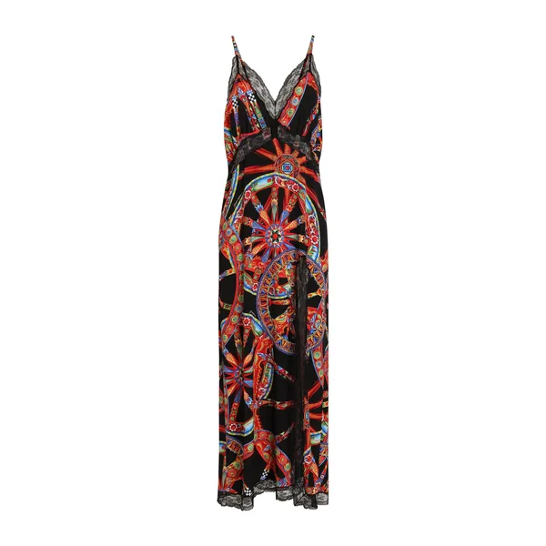 Dolce & Gabbana Carretto-print charmeuse slip dress