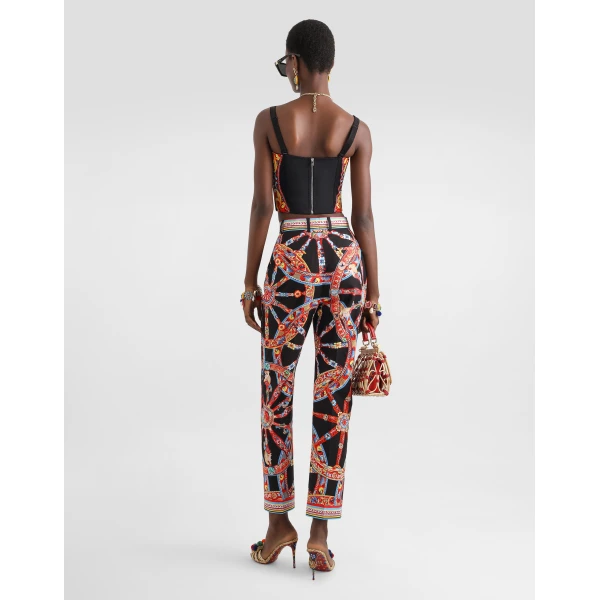 Dolce & Gabbana Carretto-print charmeuse top, view 3