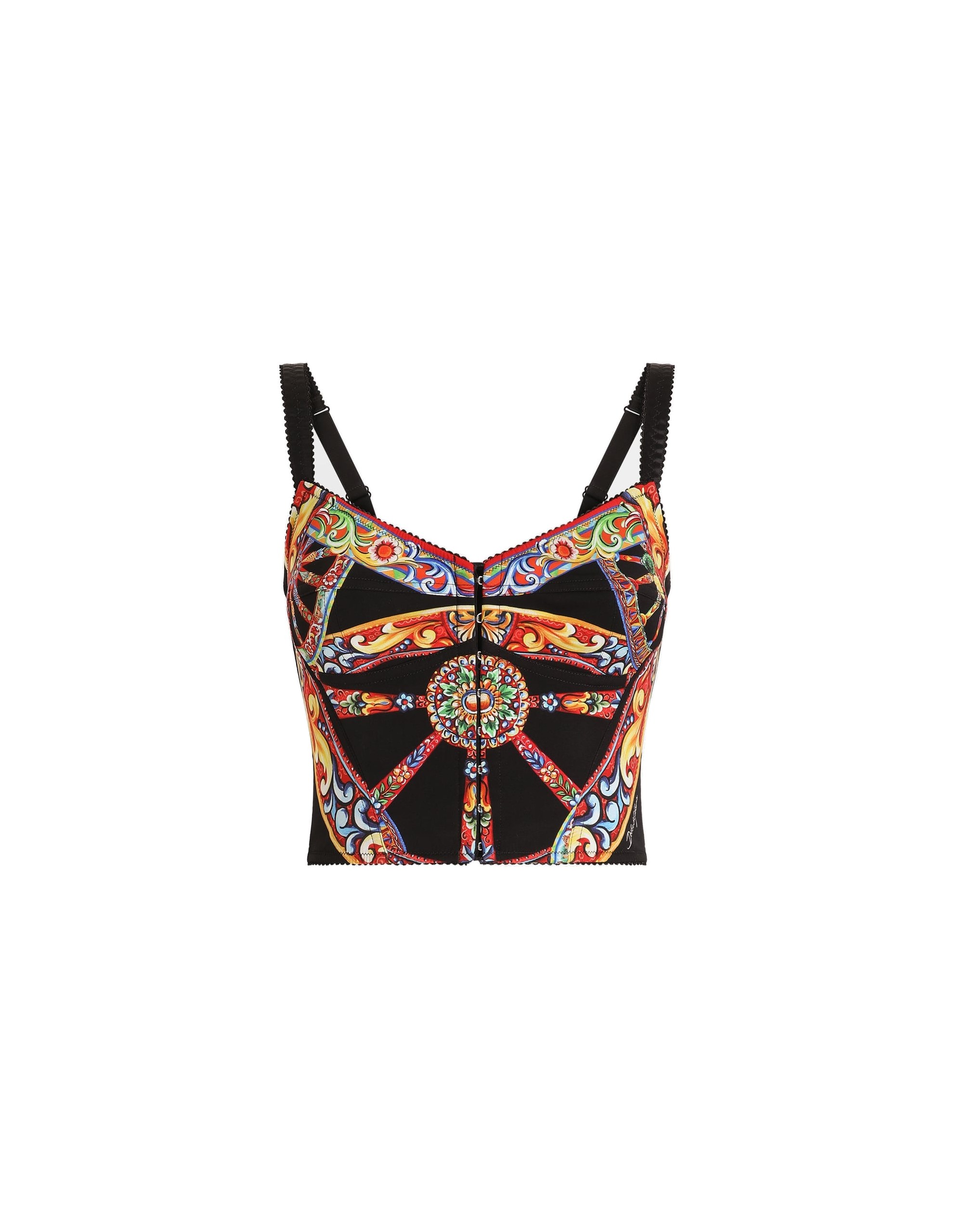 Dolce & Gabbana Carretto-print charmeuse top