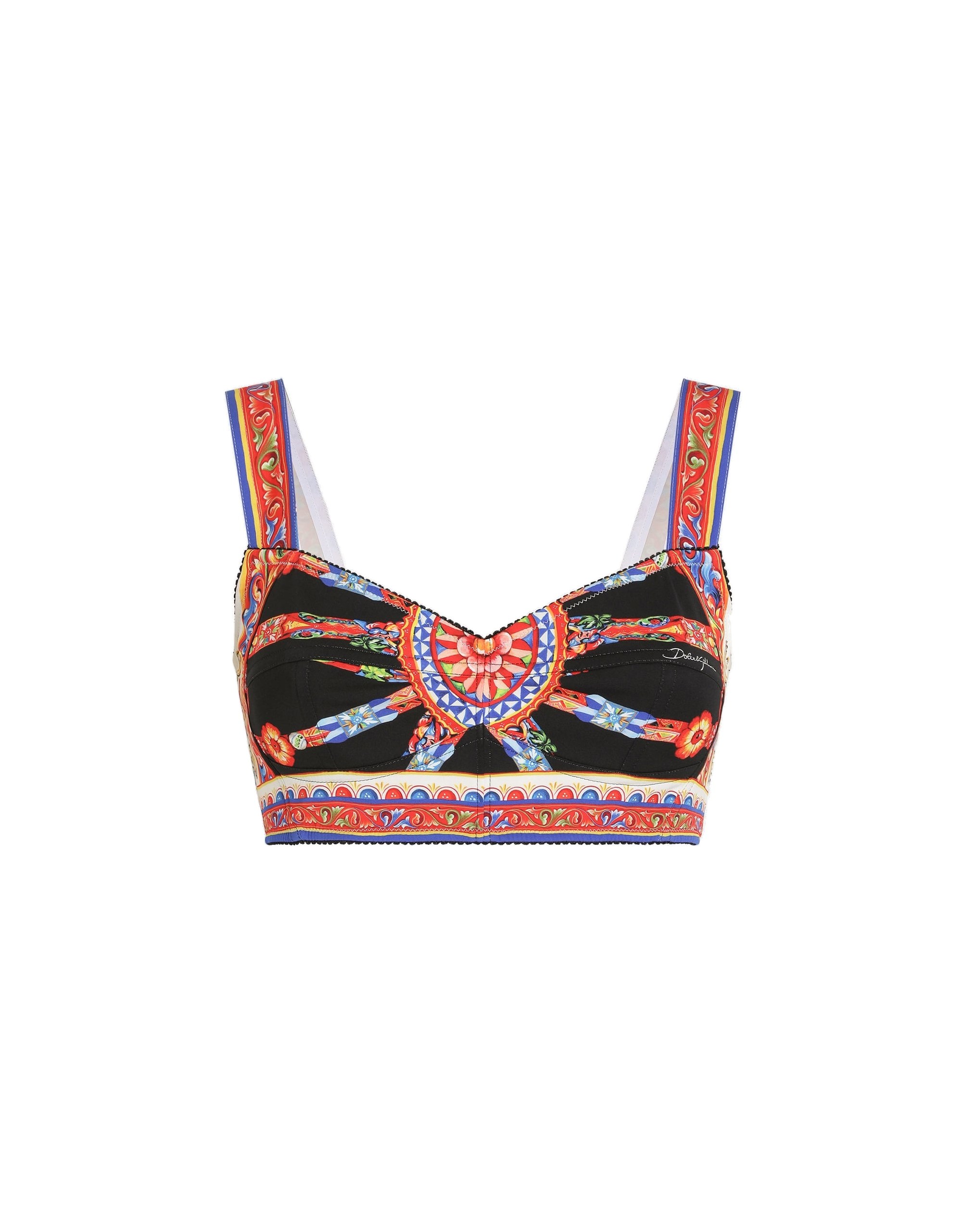 Dolce & Gabbana Carretto-print charmeuse top