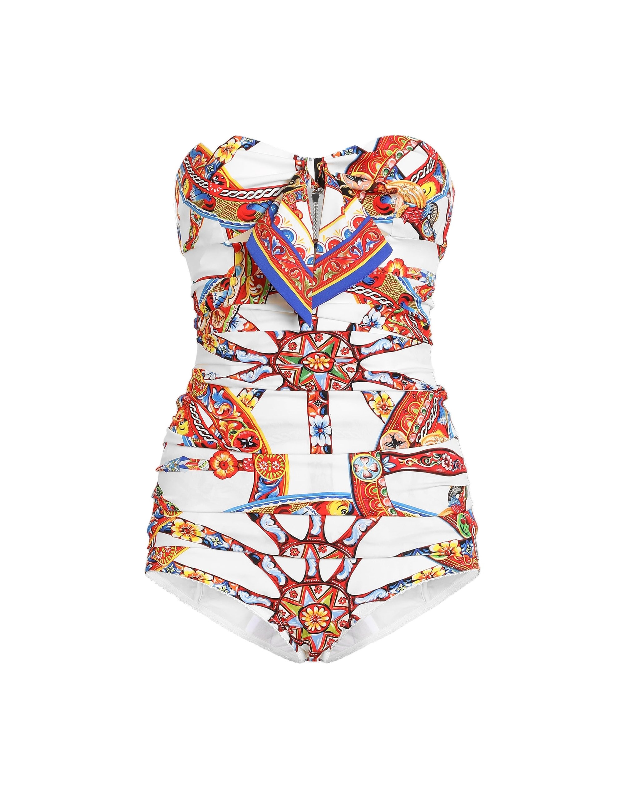 Dolce & Gabbana Carretto-print charmeuse top