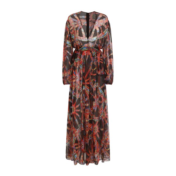 Dolce & Gabbana Carretto-print chiffon long dress