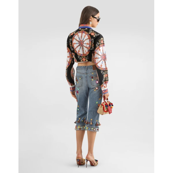 Dolce & Gabbana Carretto-print cotton poplin shirt, view 3