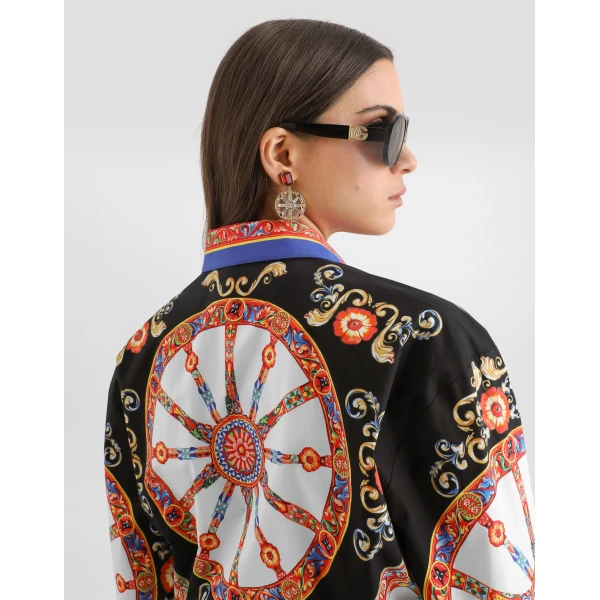 Dolce & Gabbana Carretto-print cotton poplin shirt, view 5