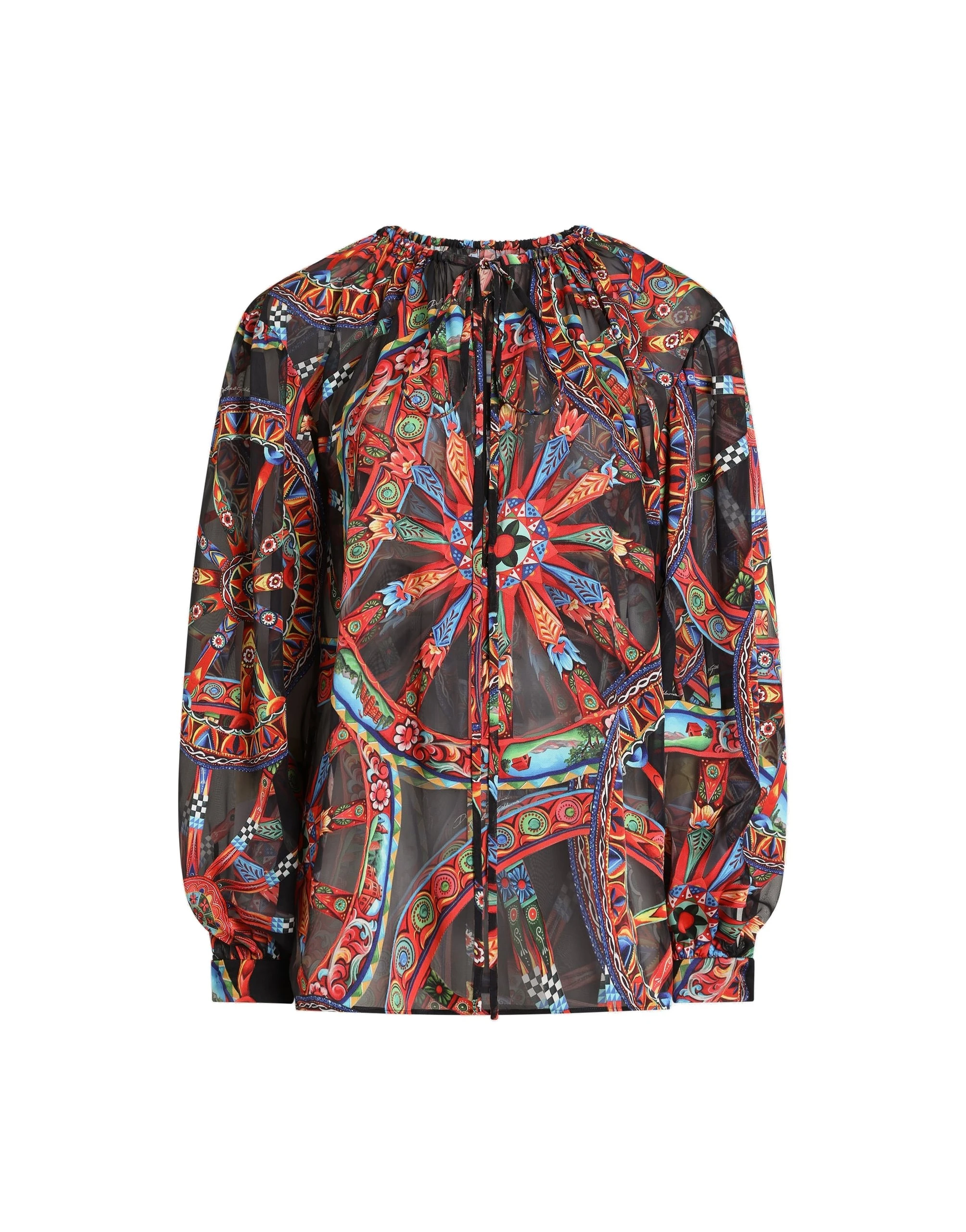 Dolce & Gabbana Carretto-print devoré twill top