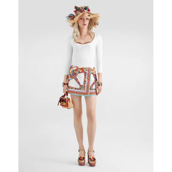Dolce & Gabbana Carretto-print fabric miniskirt Skirt, view 2