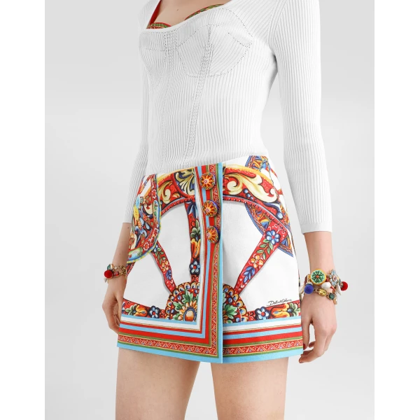 Dolce & Gabbana Carretto-print fabric miniskirt Skirt, view 4