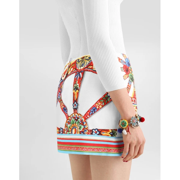 Dolce & Gabbana Carretto-print fabric miniskirt Skirt, view 5
