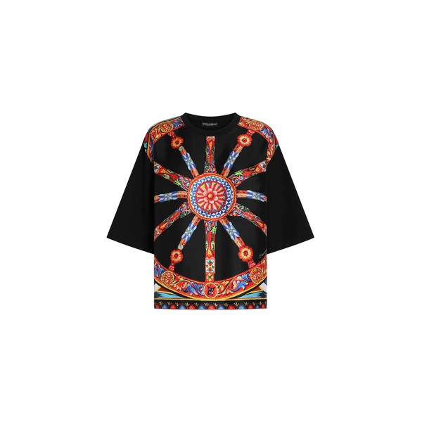 Dolce & Gabbana Carretto-print jersey t-shirt Top