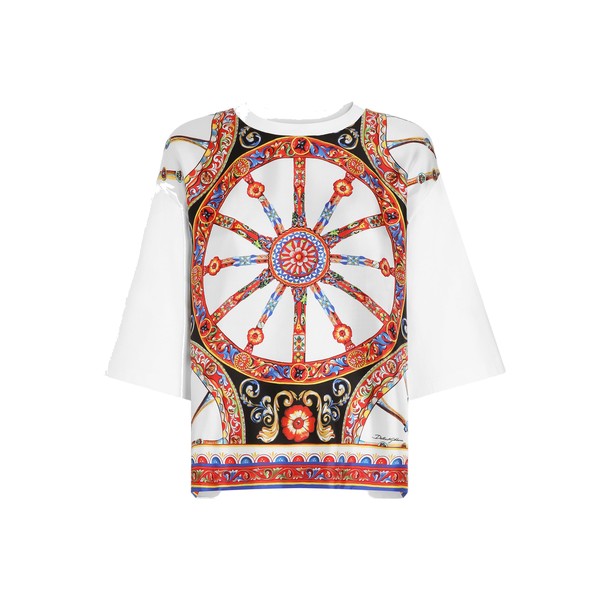Dolce & Gabbana Carretto-print jersey t-shirt Top