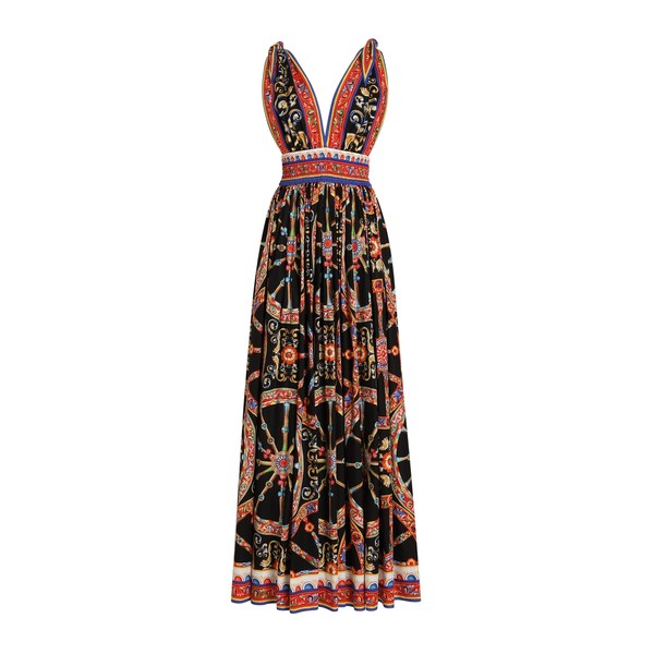 Dolce & Gabbana Carretto-print long poplin dress