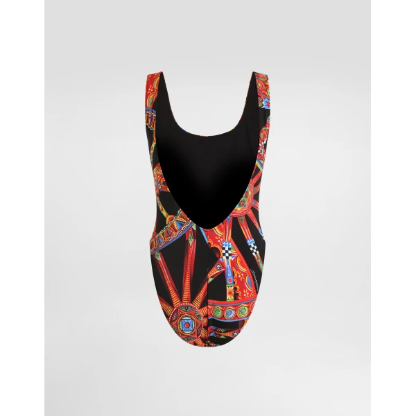 Dolce & Gabbana Carretto-print one-piece olympic swimsuit, view 2