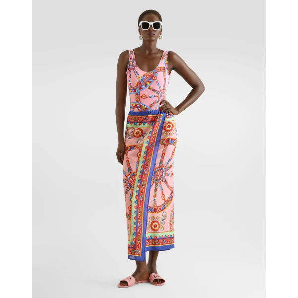 Dolce & Gabbana Carretto-print one-piece swimsuit, view 2