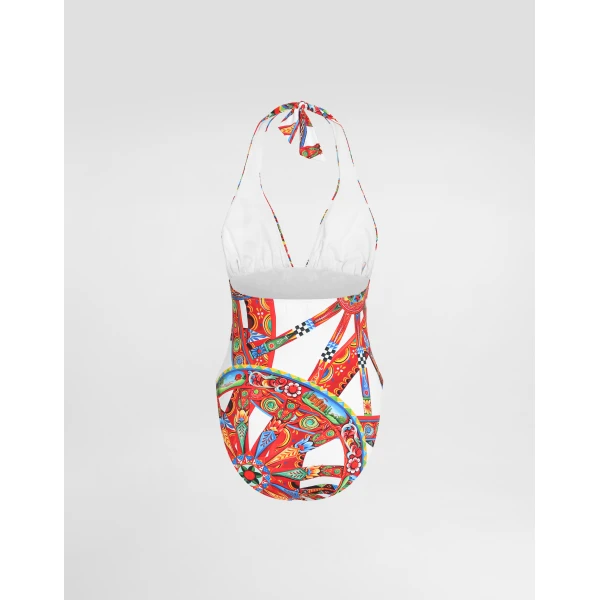 Dolce & Gabbana Carretto-print one-piece swimsuit, view 2