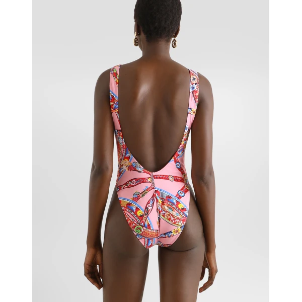 Dolce & Gabbana Carretto-print one-piece swimsuit, view 4