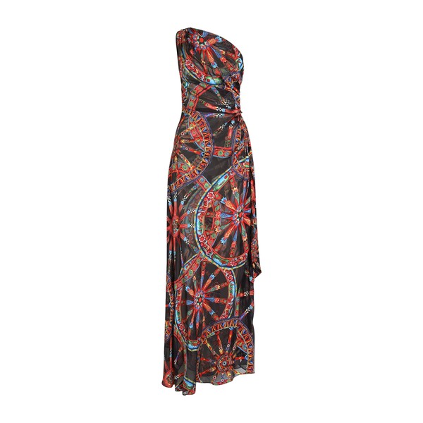 Dolce & Gabbana Carretto-print one-shoulder twill dress