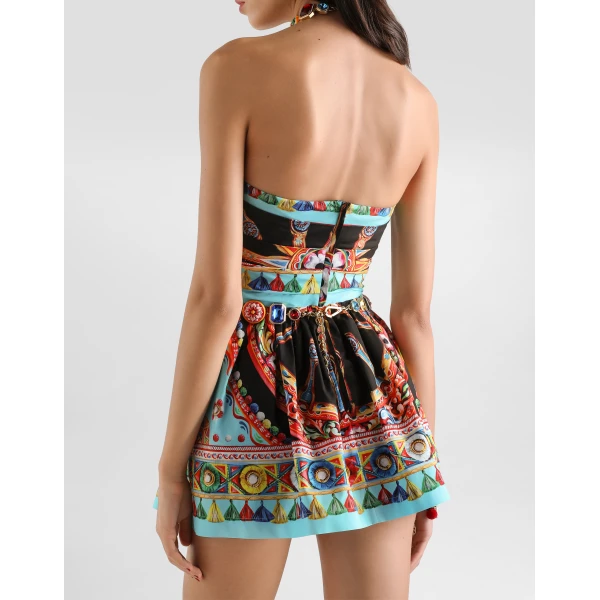 Dolce & Gabbana Carretto-print poplin dress, view 5