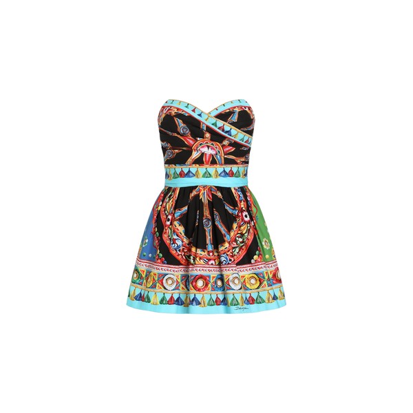 Dolce & Gabbana Carretto-print poplin dress