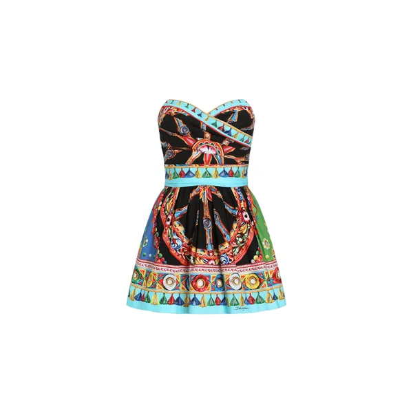 Dolce & Gabbana Carretto-print poplin dress