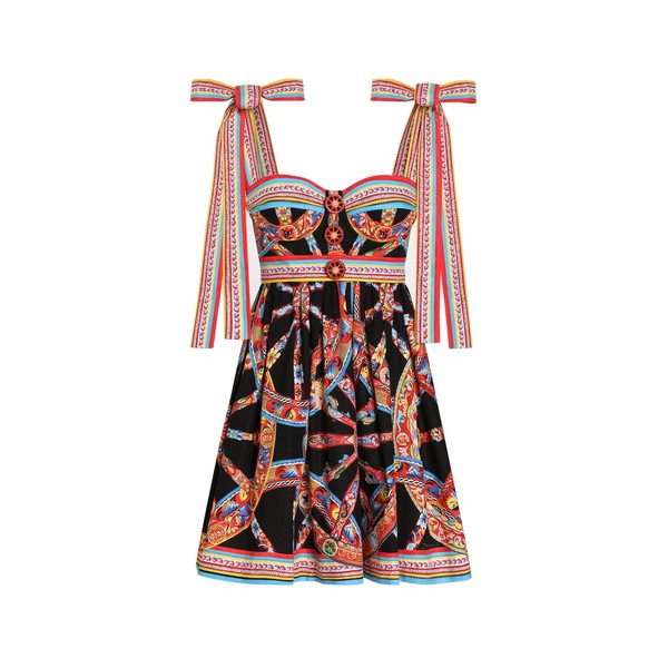 Dolce & Gabbana Carretto-print poplin dress