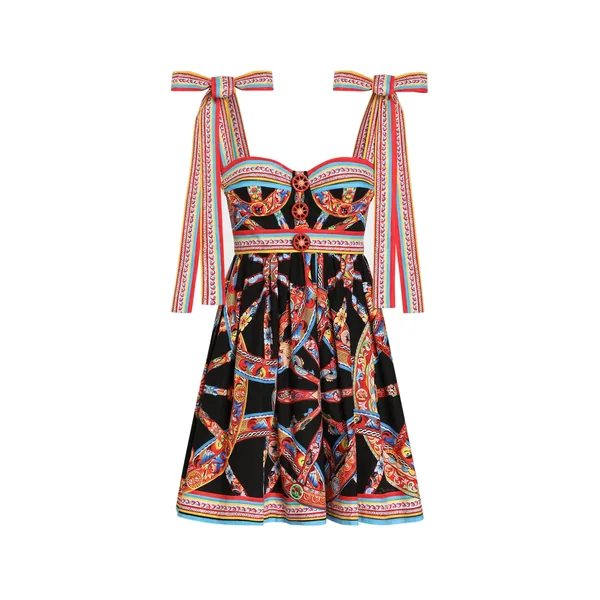 Dolce & Gabbana Carretto-print poplin dress