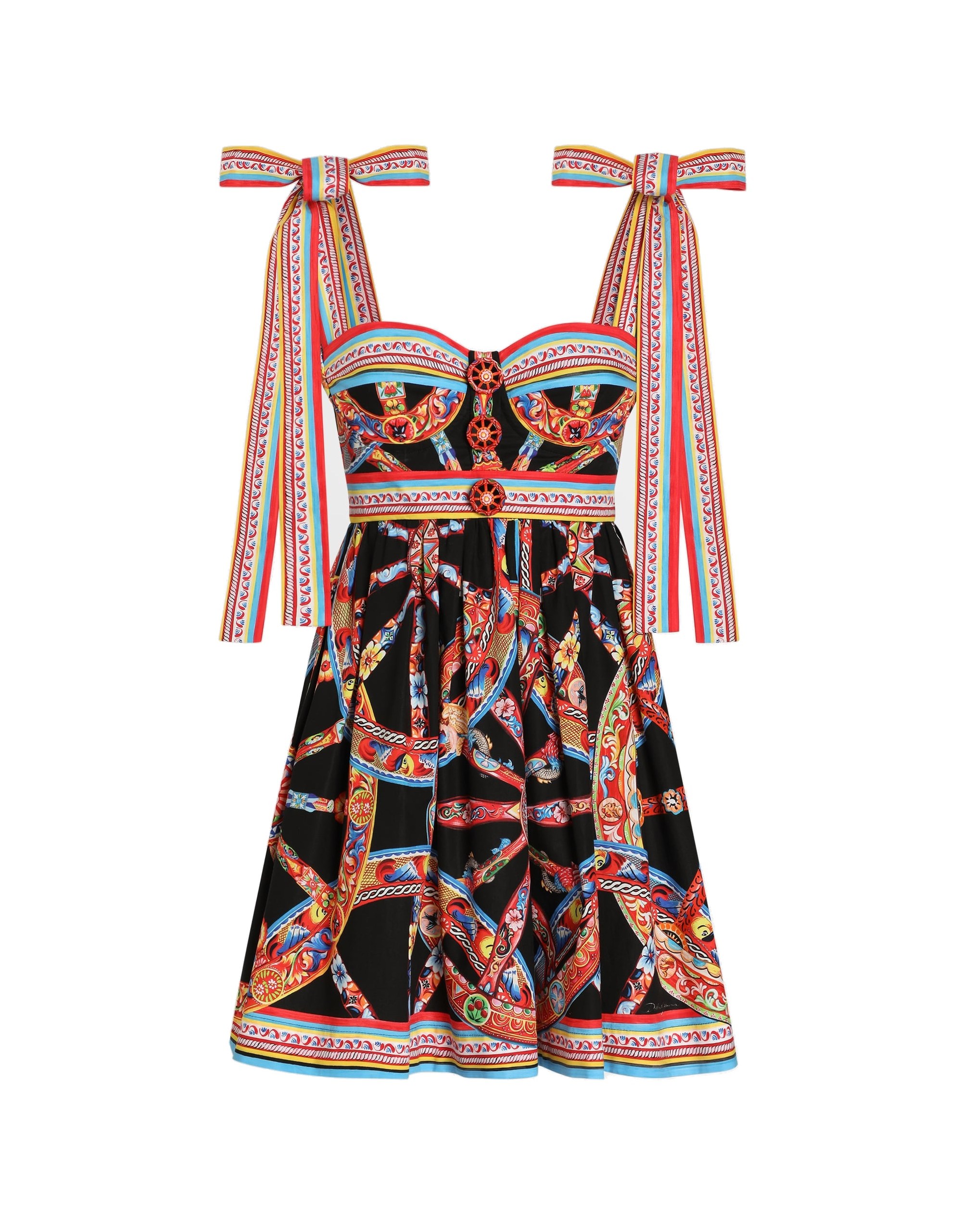 Dolce & Gabbana Carretto-print poplin dress