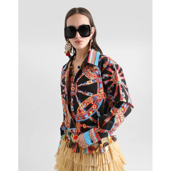 Dolce & Gabbana Carretto-print poplin hawaii shirt, view 4
