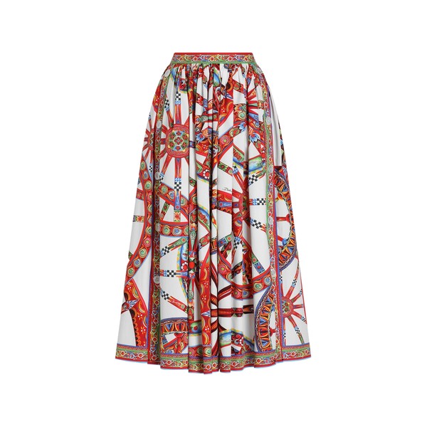 Dolce & Gabbana Carretto-print poplin long skirt