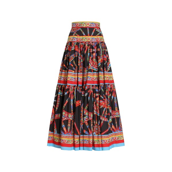 Dolce & Gabbana Carretto-print poplin long skirt