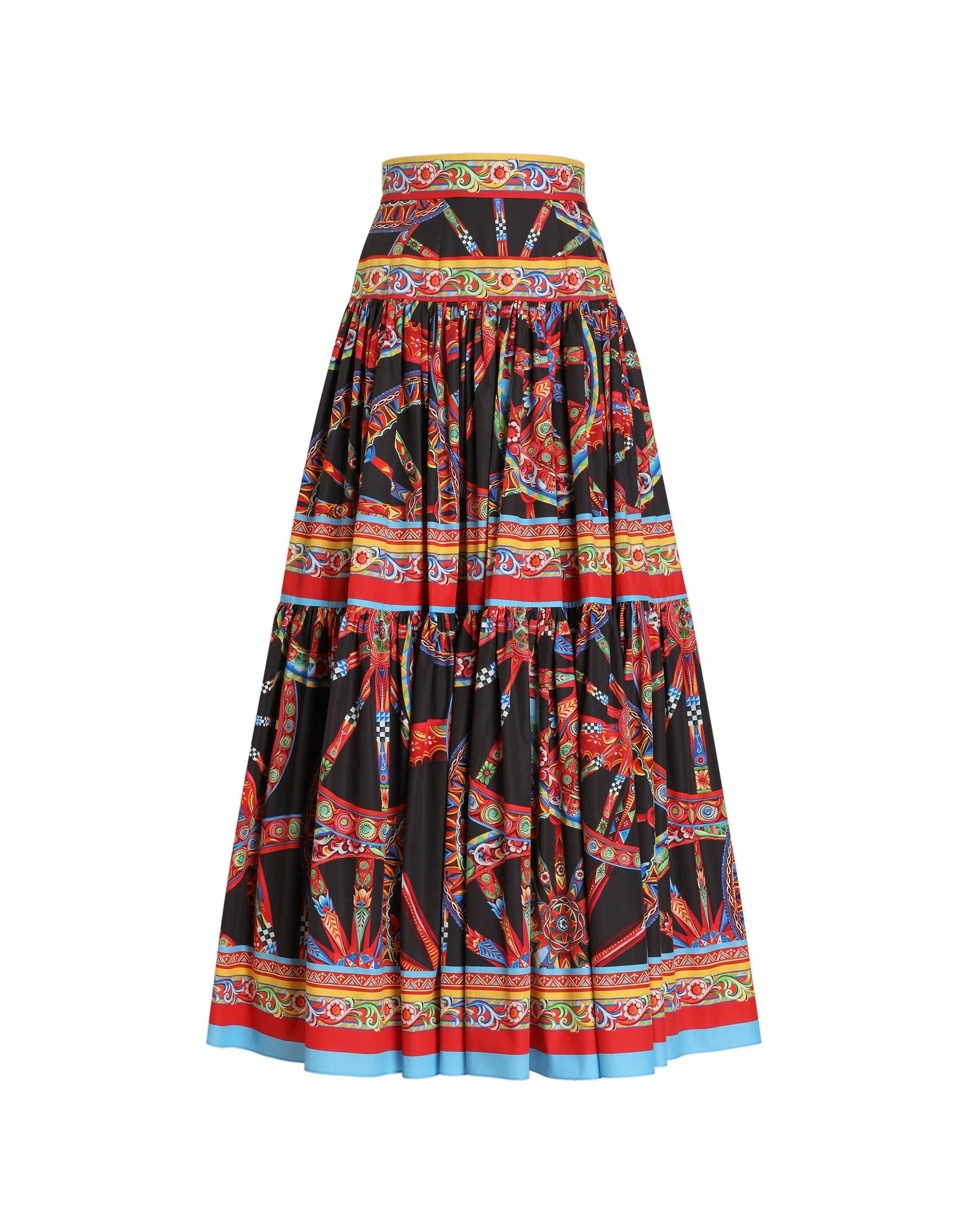 Dolce & Gabbana Carretto-print poplin long skirt
