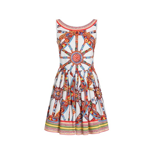 Dolce & Gabbana Carretto-print poplin midi dress