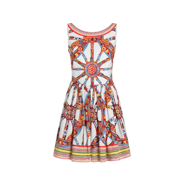 Dolce & Gabbana Carretto-print poplin midi dress