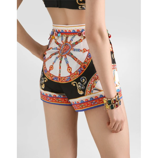 Dolce & Gabbana Carretto-print poplin shorts, view 5