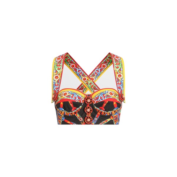 Dolce & Gabbana Carretto-print poplin top