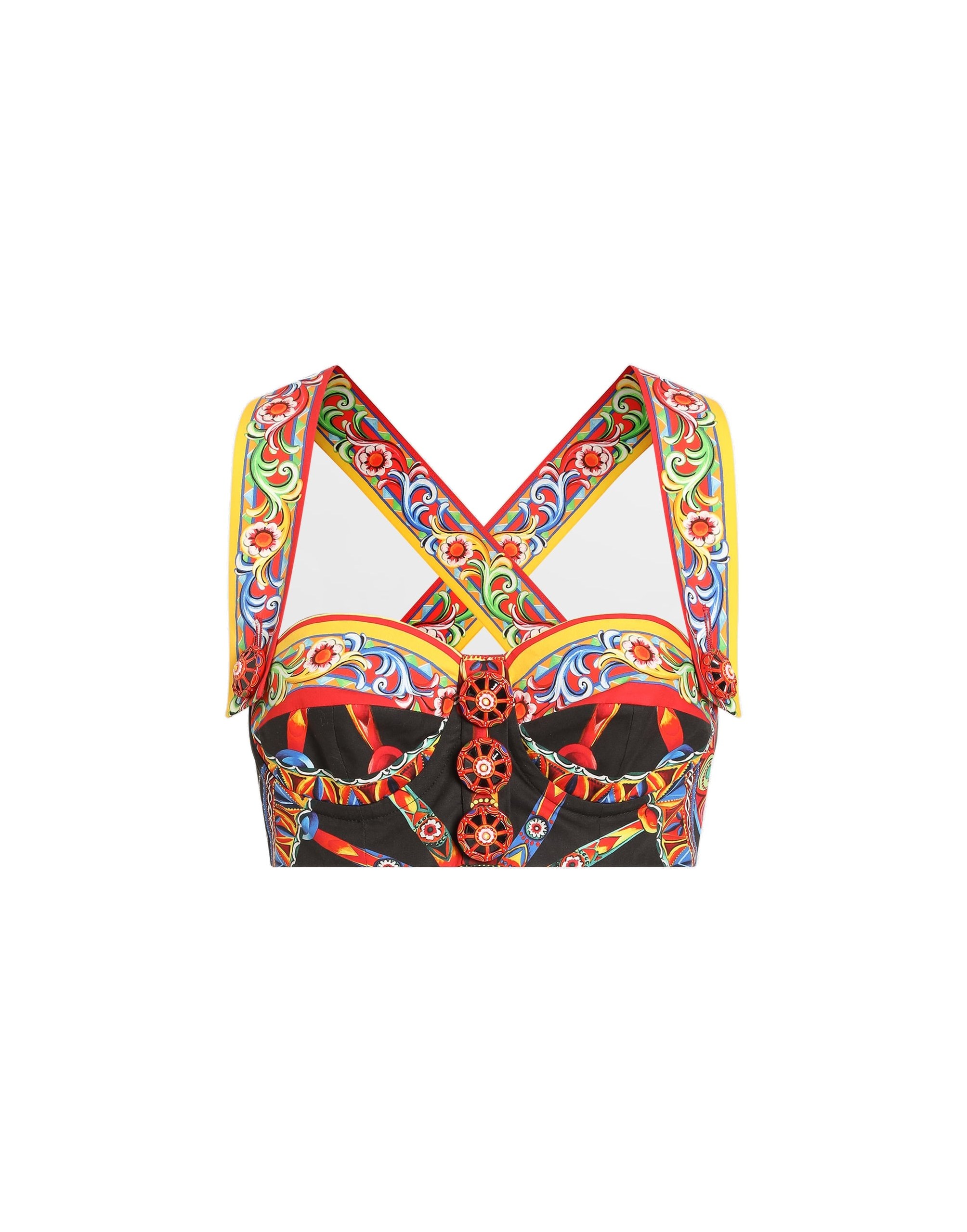 Dolce & Gabbana Carretto-print poplin top