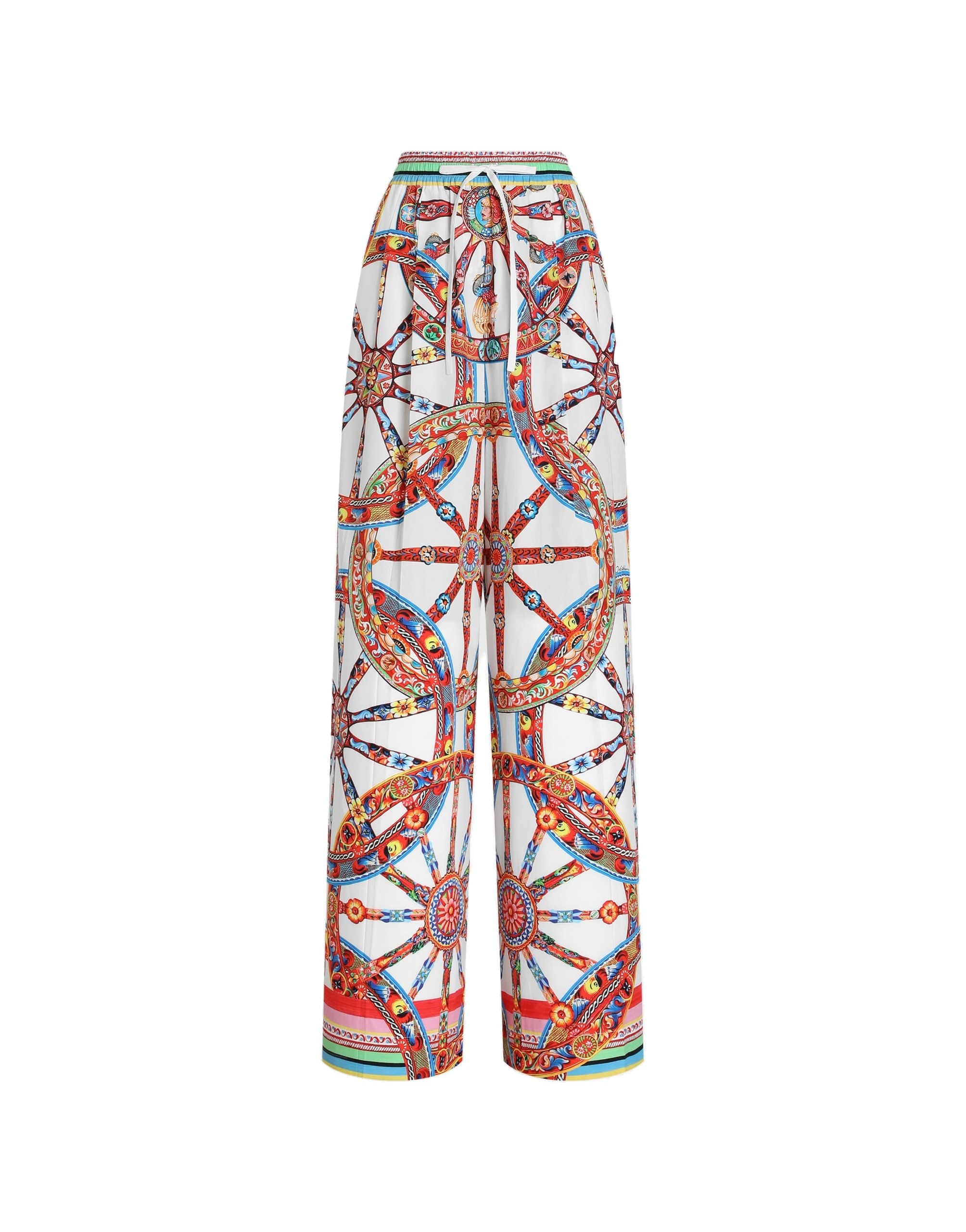 Dolce & Gabbana Carretto-print poplin trousers