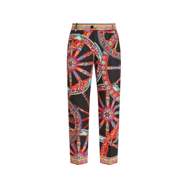 Dolce & Gabbana Carretto-print poplin trousers