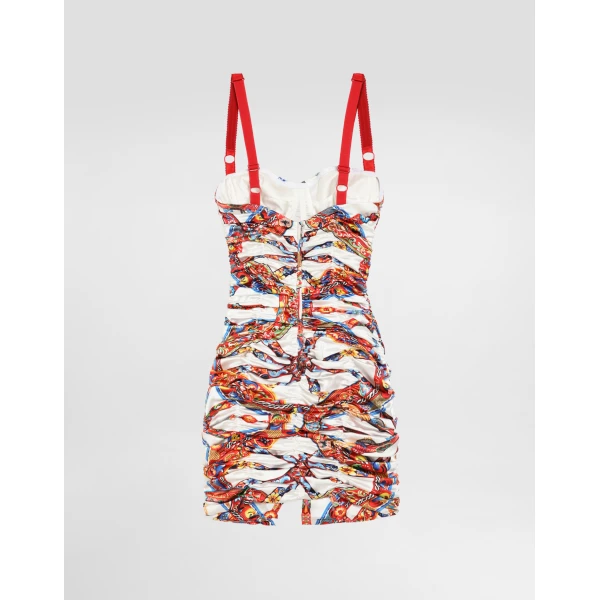 Dolce & Gabbana Carretto-print satin dress, view 2