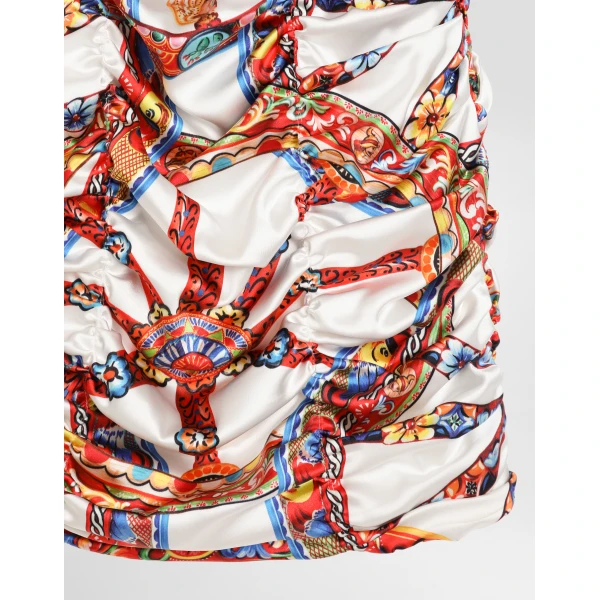 Dolce & Gabbana Carretto-print satin dress, view 3
