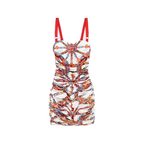 Dolce & Gabbana Carretto-print satin dress