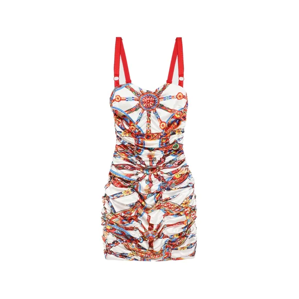Dolce & Gabbana Carretto-print satin dress