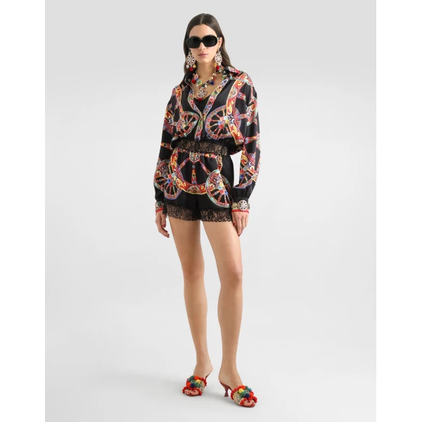 Dolce & Gabbana Carretto-print satin jumpsuit, view 2