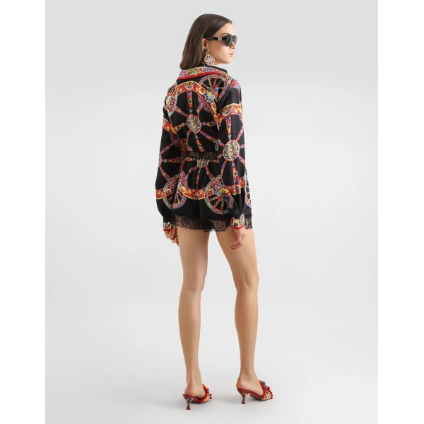Dolce & Gabbana Carretto-print satin jumpsuit, view 3