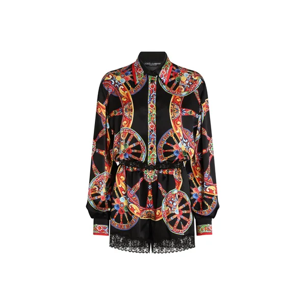 Dolce & Gabbana Carretto-print satin jumpsuit