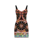 Dolce & Gabbana Carretto-print short charmeuse dress