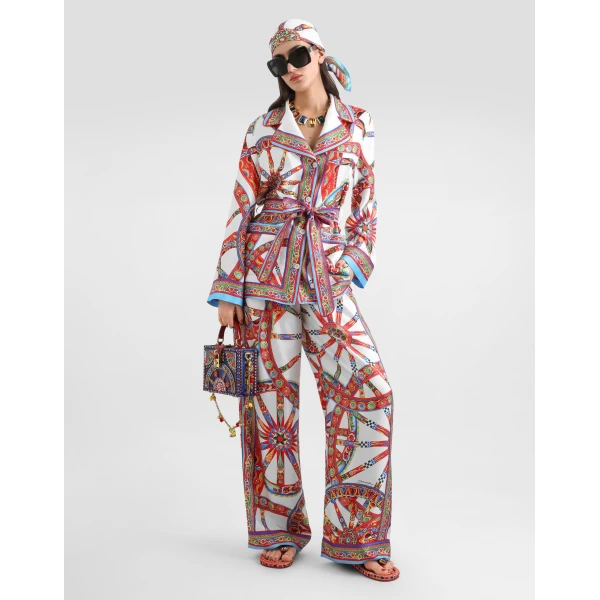 Dolce & Gabbana Carretto-print silk twill vanity shirt, view 2