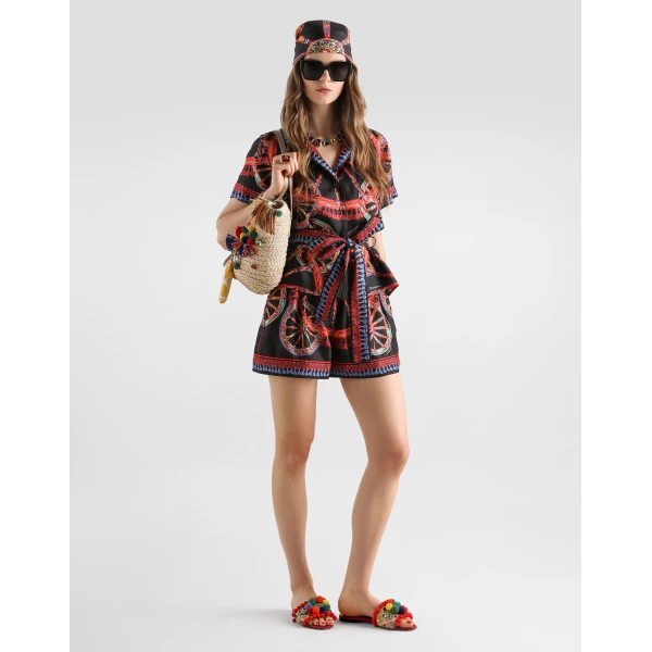 Dolce & Gabbana Carretto-print silk twill vanity shirt, view 2