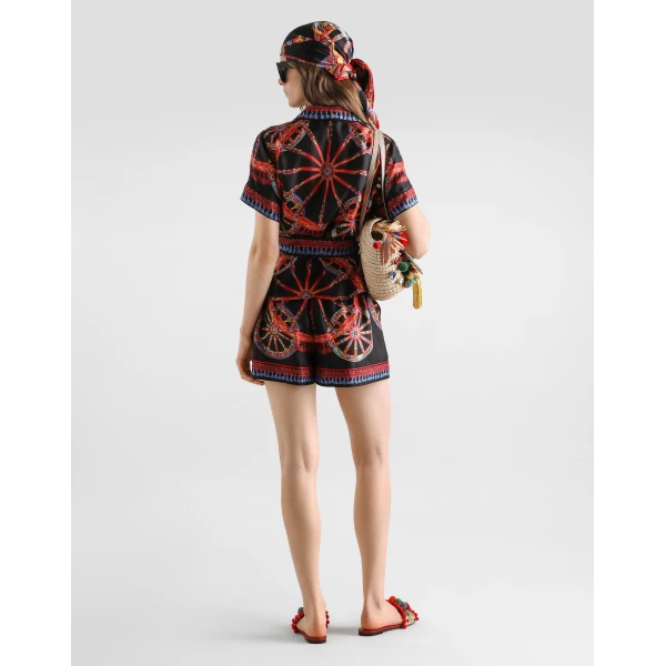 Dolce & Gabbana Carretto-print silk twill vanity shirt, view 3