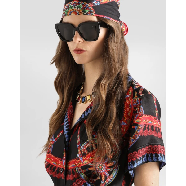 Dolce & Gabbana Carretto-print silk twill vanity shirt, view 4